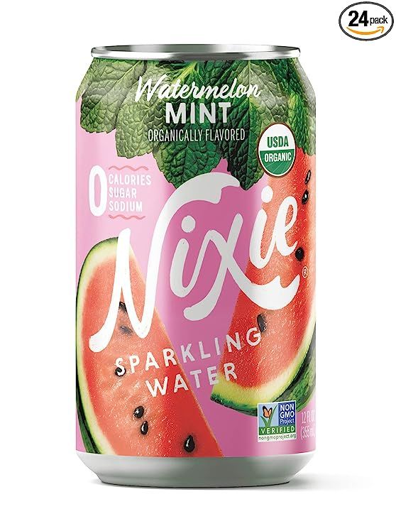Nixie Sparkling Water, Watermelon Mint | 12 fl oz cans, 24 pack | Organic, Non-GMO, 0 Calories, 0... | Amazon (US)