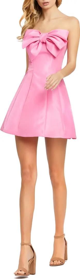 Oversize Bow Strapless Fit & Flare Cocktail Minidress | Nordstrom