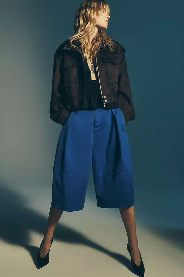 Pilcro Faux-Suede Utility Bomber Jacket | Anthropologie (US)