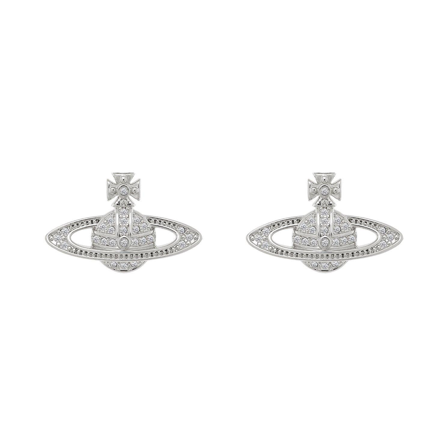 Mini Bas Relief Silver Crystal Stud Earrings | Beaverbrooks