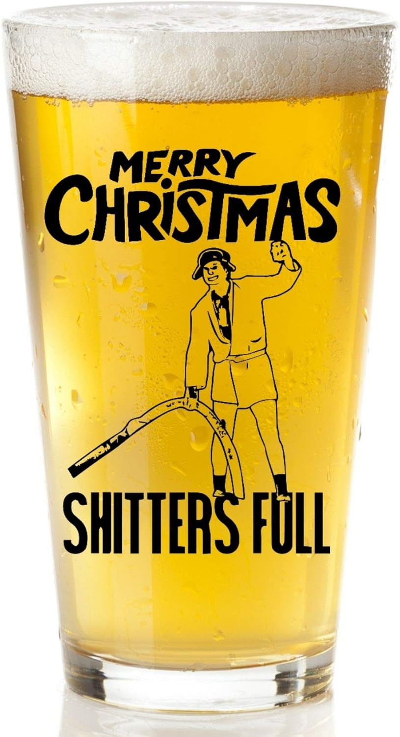 COOL AF Shitters Full Beer Glass - Christmas Vacation Funny Mug For Men And Women - 16oz Pint Gla... | Amazon (US)