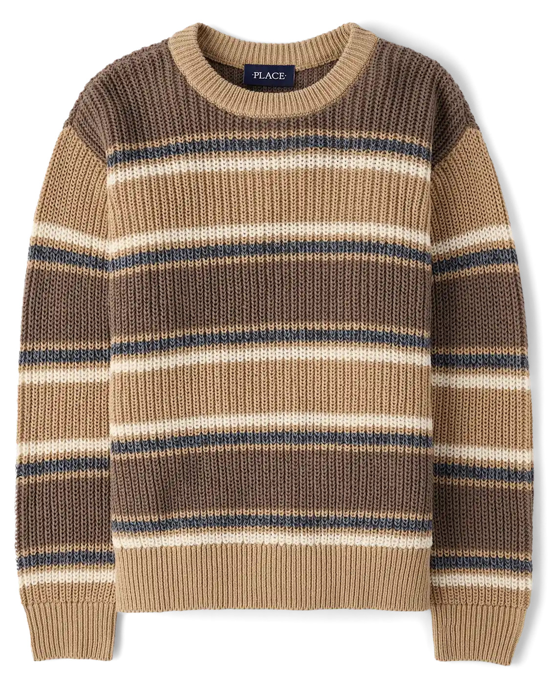 Boys Striped Chunky Sweater - tan | The Children's Place