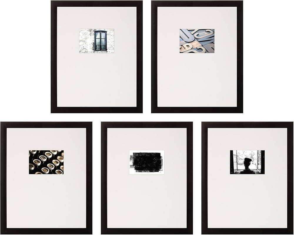 Instapoints Piece Gallery Wall Picture Frame Set 16" x 20" Matted to 5" x 7" with Offset Mat & Ha... | Amazon (US)