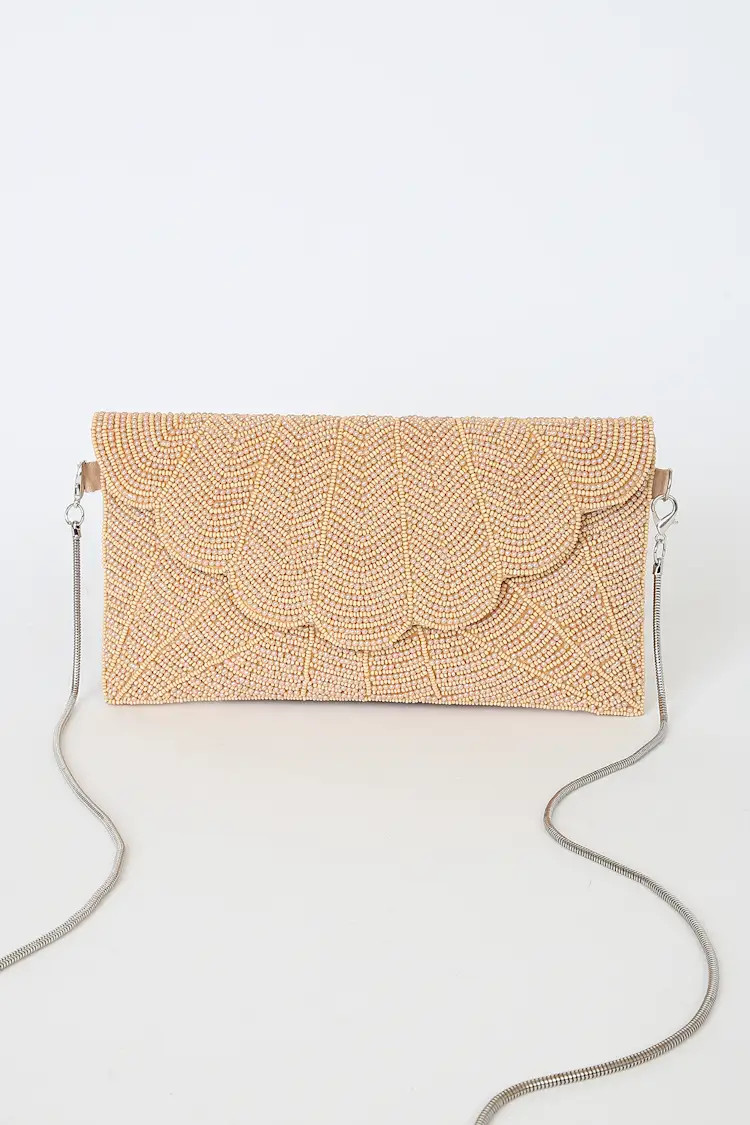 Junipero Champagne Beaded Clutch | Lulus