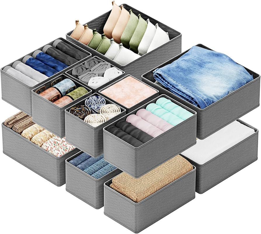 SpaceAid Drawer Organizer Clothes, 12 Pack Dresser Organizer Bins for Nursery, Closet Organizatio... | Amazon (US)