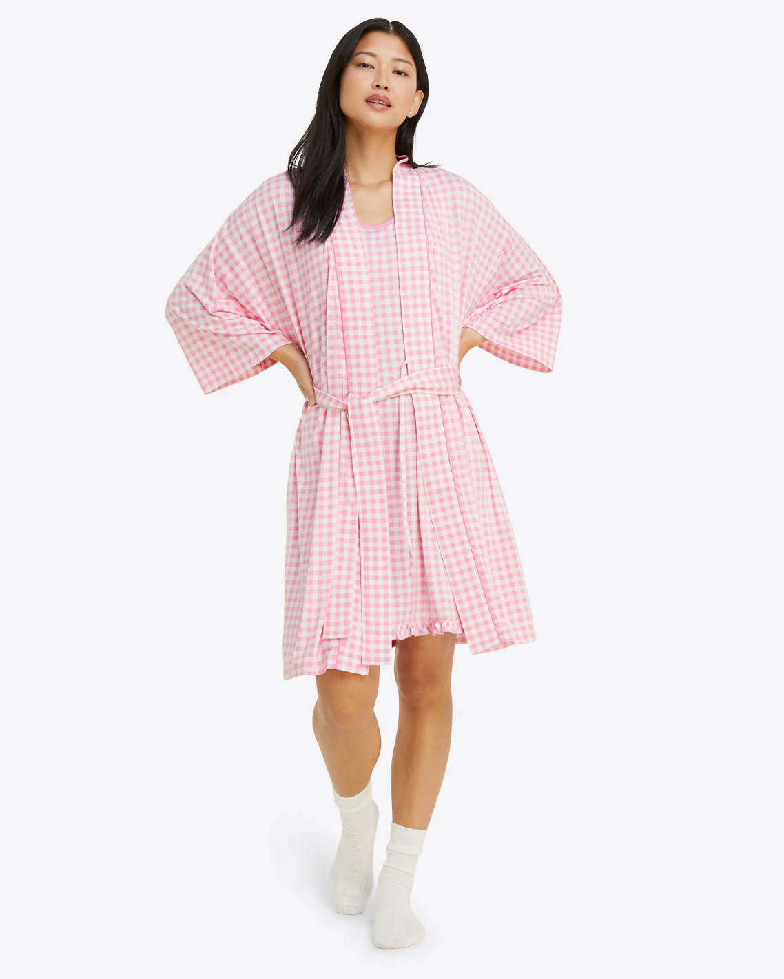 Louise Robe in Light Pink Gingham | Draper James (US)