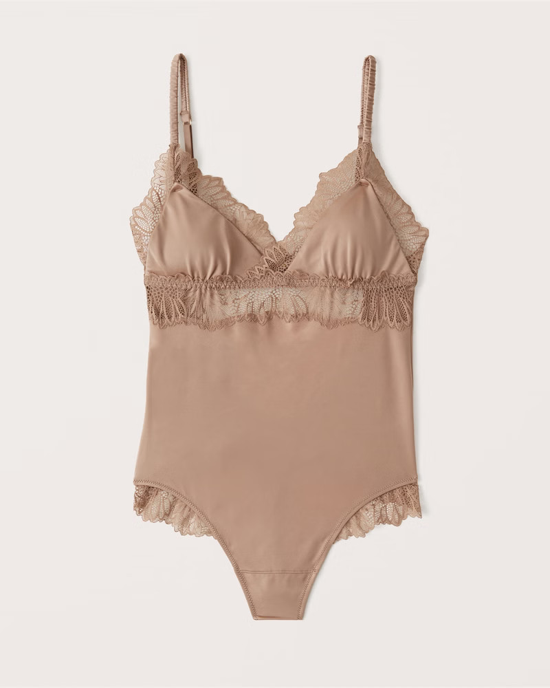 Satin Lace Bodysuit | Abercrombie & Fitch (US)