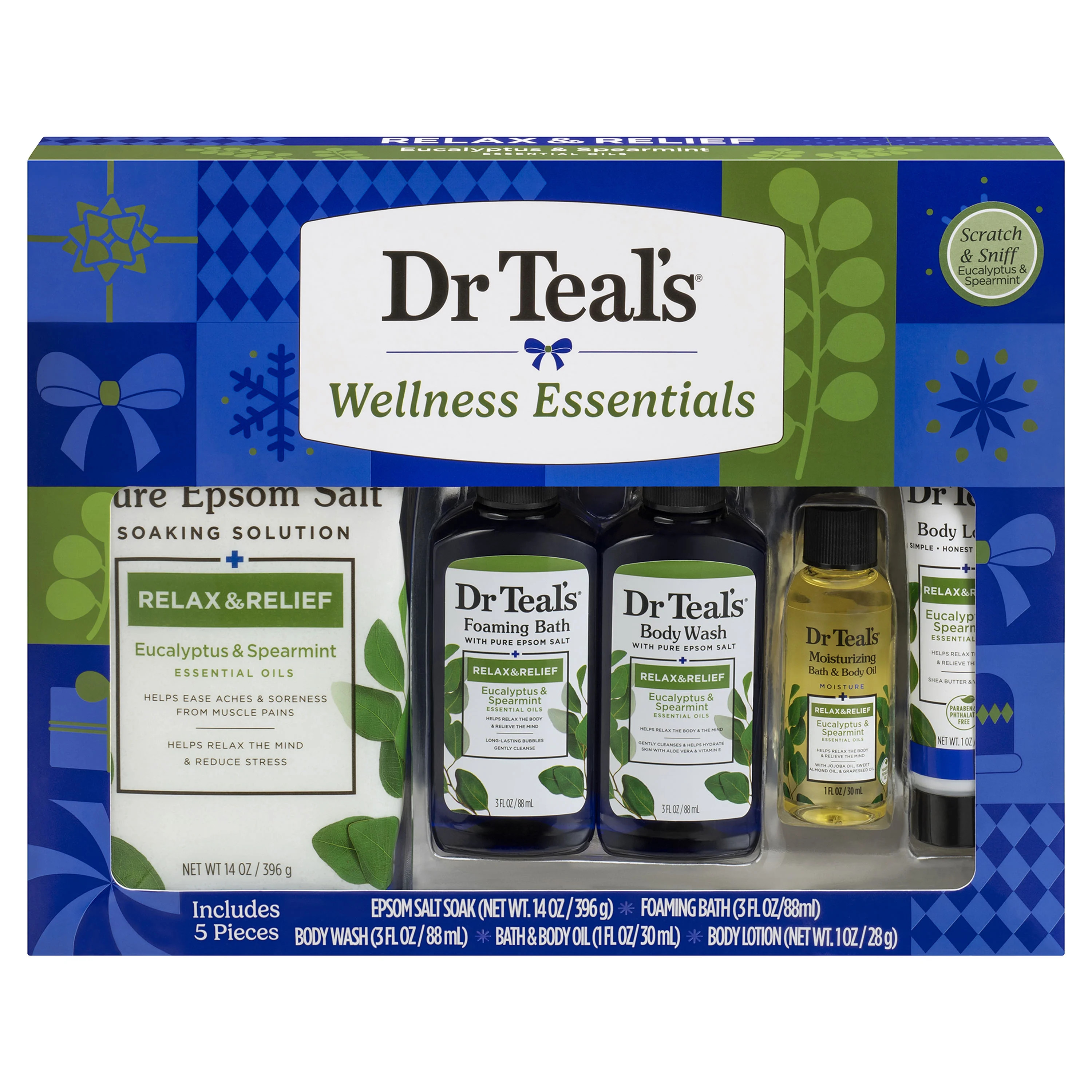 Dr. Teal's Relax & Relief Bath & Body Gift Set with Eucalyptus, 5 Piece | Walmart (US)