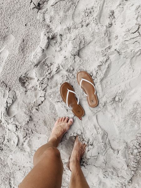 Perfect beach flip-flops - these have a cute leather look but are easy to rinse off and have lasted a couple summers for me  🌊

#LTKtravel #LTKshoecrush #LTKSeasonal