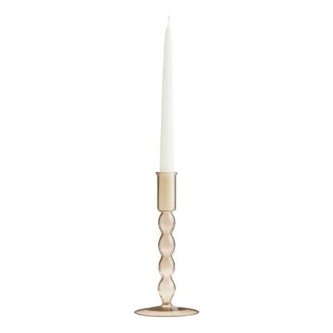 Smoke Gray Glass Taper Candle Holder | World Market