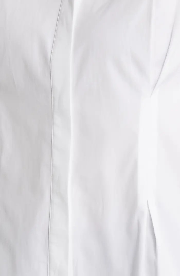 Pleat Detail Cotton Poplin Button-Up Shirt | Nordstrom
