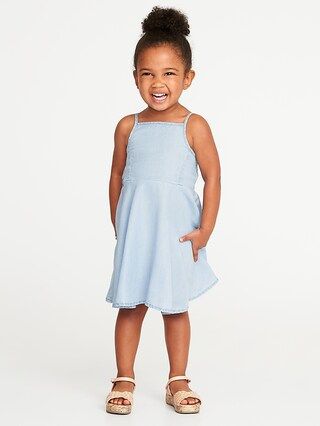 Old Navy Baby Chambray Cami Dress For Toddler Girls Mid Tone Chambray Size 18-24 M | Old Navy US