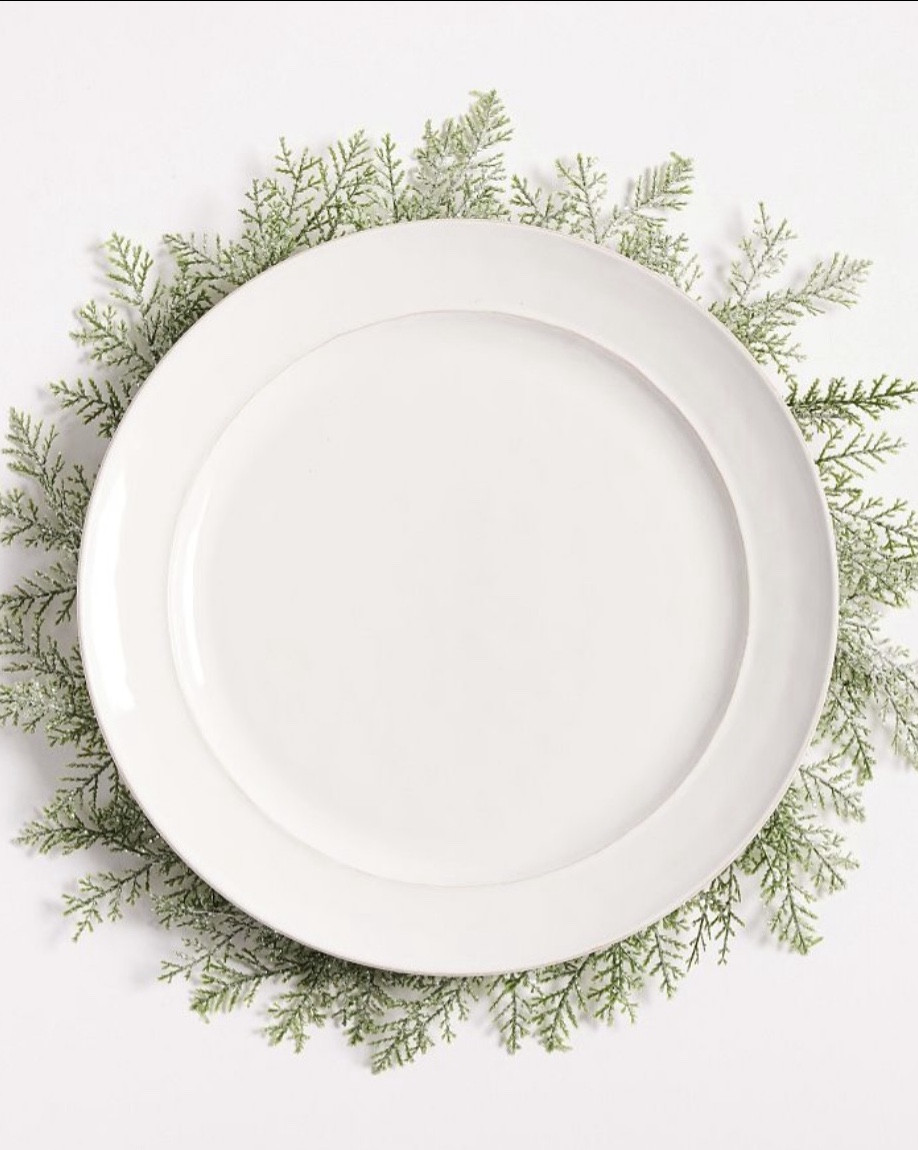 Set of 4 snowy wreath chargers from Pottery Barn. 




Cedar placemats, holiday placemats, Christmas placemats, Christmas napkin rings, Christmas table decor, Christmas table setting, holiday table setting #LTKHoliday

#LTKHome #LTKParties #LTKSeasonal