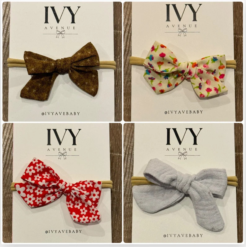 Handmade Bows for Baby and Toddler Nylon Headbands for Babies, Mini Ponytail Bows, Alligator Clip... | Etsy (US)