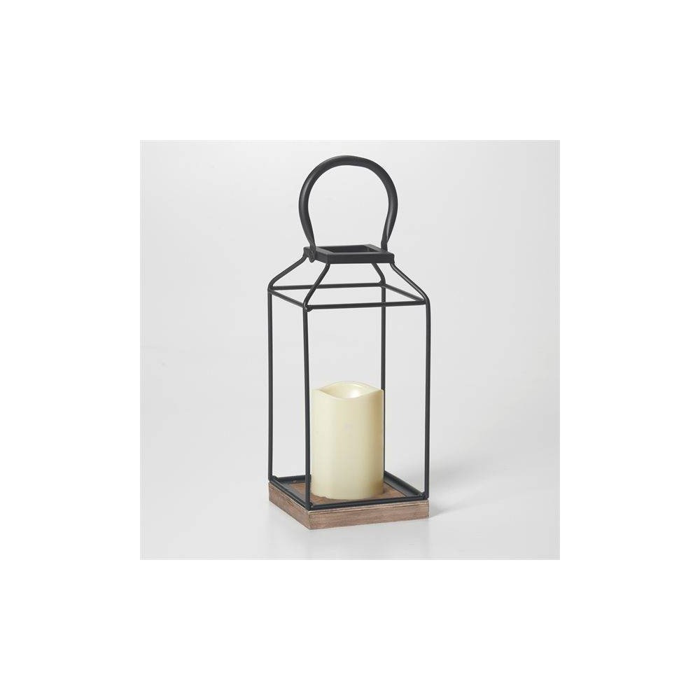 11"" Claudia Metal Outdoor Lantern with Black/Bronze Base - Smart Living | Target