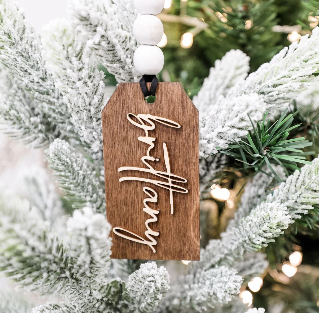 Personalized Christmas Stocking Tag, Laser Cut 3D Name, Farmhouse Stocking Tags, Name Place Cards... | Etsy (US)