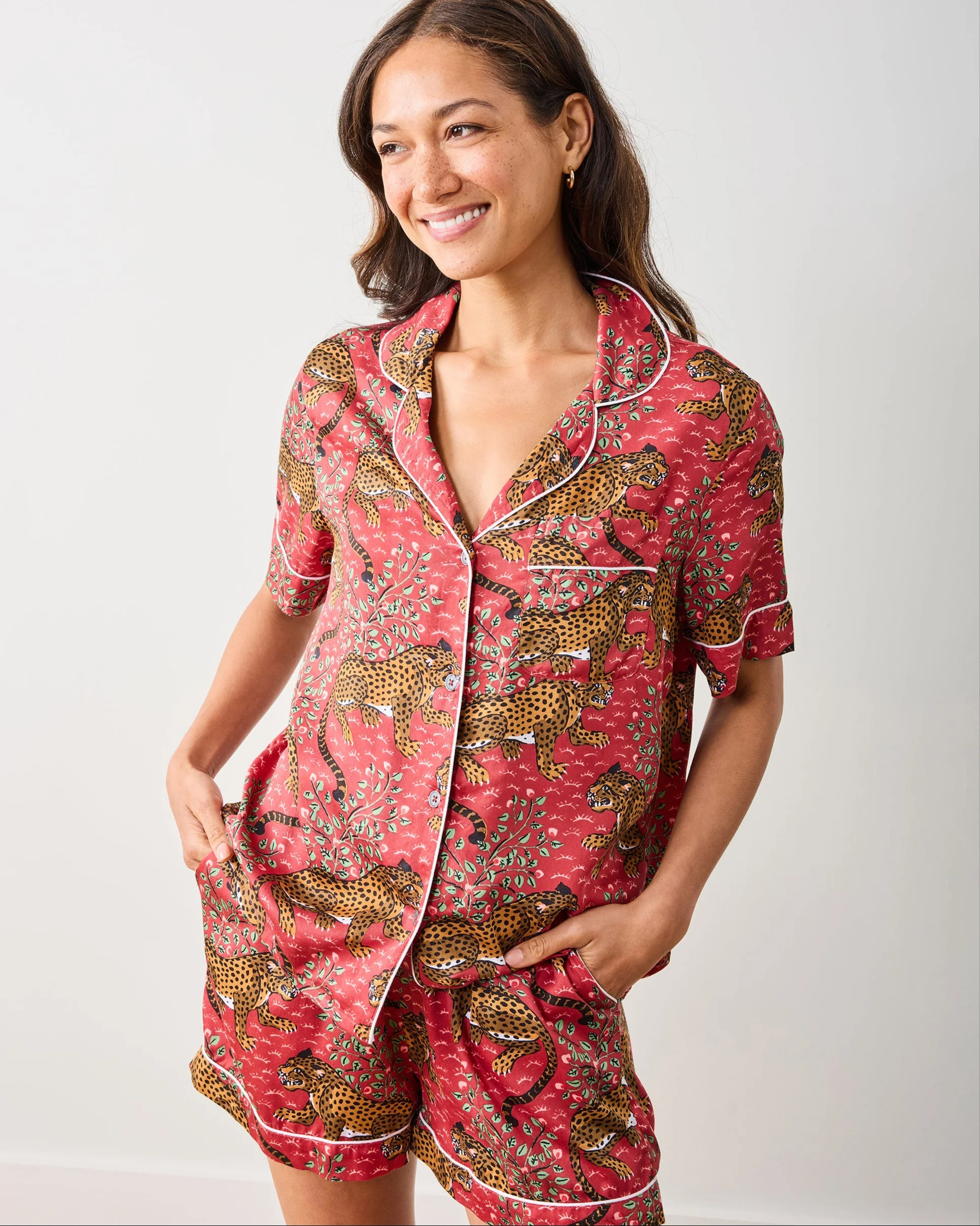 Bagheera - Eco Satin Short Set - Scarlet | Printfresh