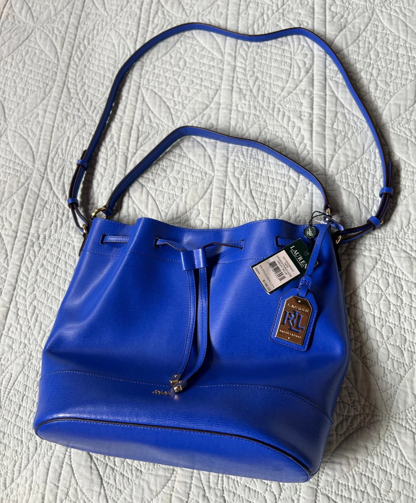 Vintage Ralph Lauren “Tate Drawstring Hobo” Cow Leather Bucket Bag MSRP $198 | eBay | eBay US