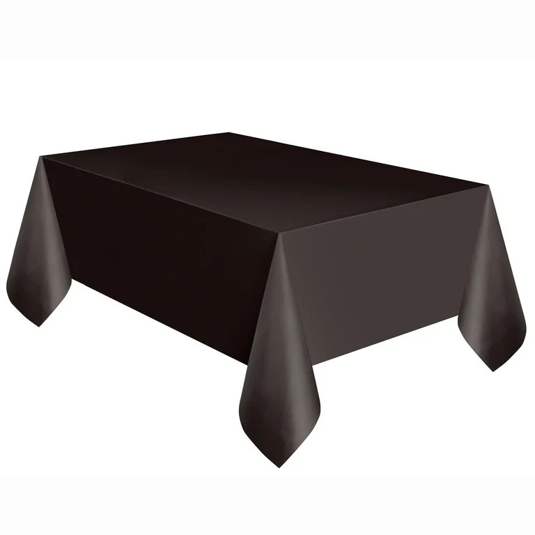 Rectangular 54" x 108" Black Plastic Table Cover by Way To Celebrate - Walmart.com | Walmart (US)