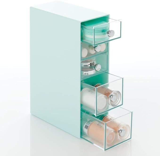 mDesign Plastic Cosmetic Storage Organizer for Bathroom Vanity, Cabinet, Counters - Holds Lip Glo... | Amazon (US)