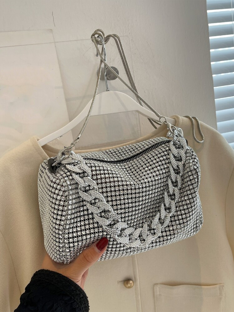 Mini Rhinestone Decor Chain Crossbody Bag | SHEIN