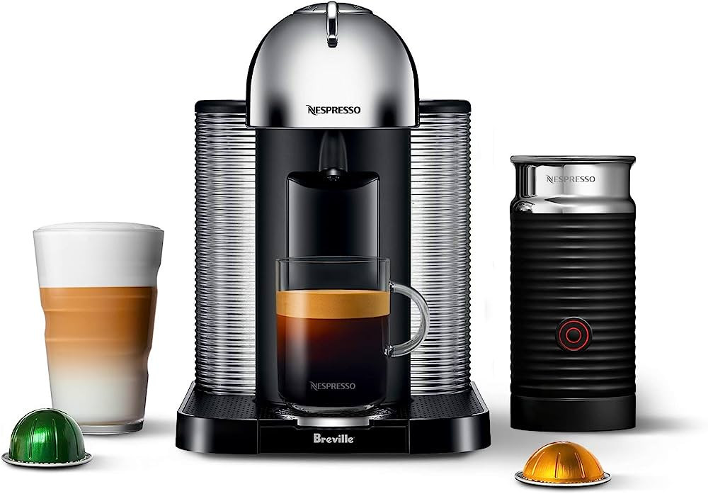 Nespresso Vertuo Coffee and Espresso Machine by Breville, 5 Cups, Chrome | Amazon (US)