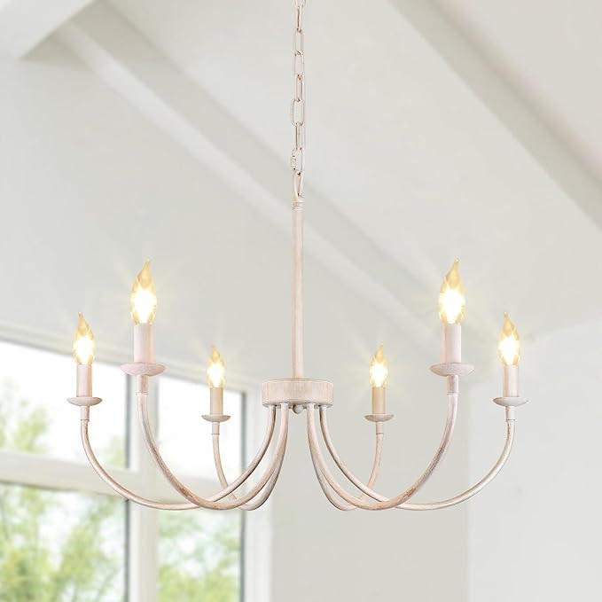 Rviezza French Country Chandelier, 6-Light Antique White Farmhouse Chandelier for Dining Room Lig... | Amazon (CA)