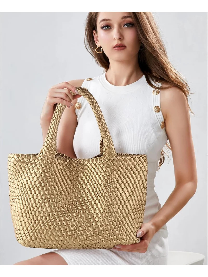 Woven Bag Satchel Handbag For Women Vegan Leather Tote Bag With Purses Travel  Bag Underarm Bag | Walmart (US)
