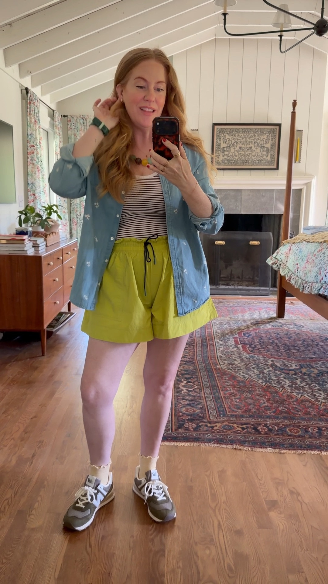 walking and coffee outfit! wearing an 8 in the button down, sized up to medium in tank, medium in shorts, tts in shoes!

#LTKfitnessgoals #LTKgrwm #LTKootd