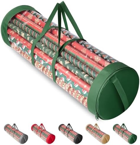 BALEINE Christmas Wrapping Paper Organizer Storage, 41" Gift Wrapping Paper Storage Containers, C... | Amazon (US)