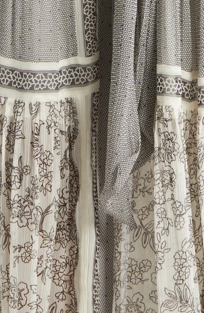 Halley Mixed Print Long Sleeve Silk Dress | Nordstrom