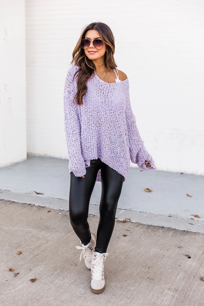 Said It All Purple Oversized Popcorn Sweater | The Pink Lily Boutique