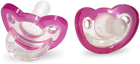 RaZbaby JollyPop Baby Pacifier Plus, 3m+, Pink, Double Pack | Amazon (US)