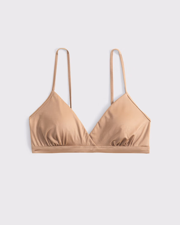 Satin V-Neck Bralette | Abercrombie & Fitch (US)