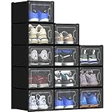 YITAHOME XL Shoe Storage Box, Set of 12 Shoe Storage Organizers Stackable Shoe Storage Box Rack Cont | Amazon (US)