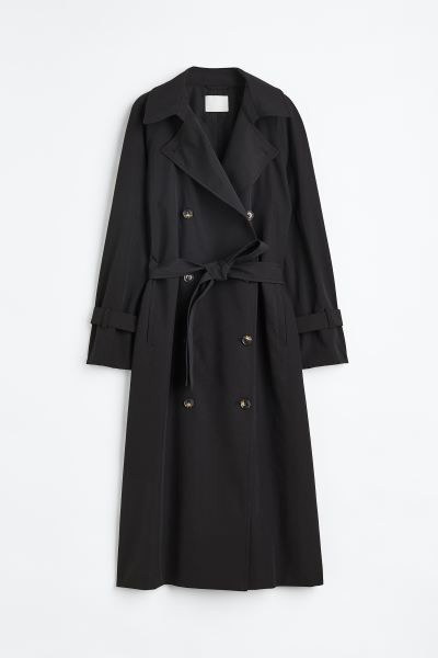 Double-breasted Trench Coat - Black - Ladies | H&M US | H&M (US + CA)