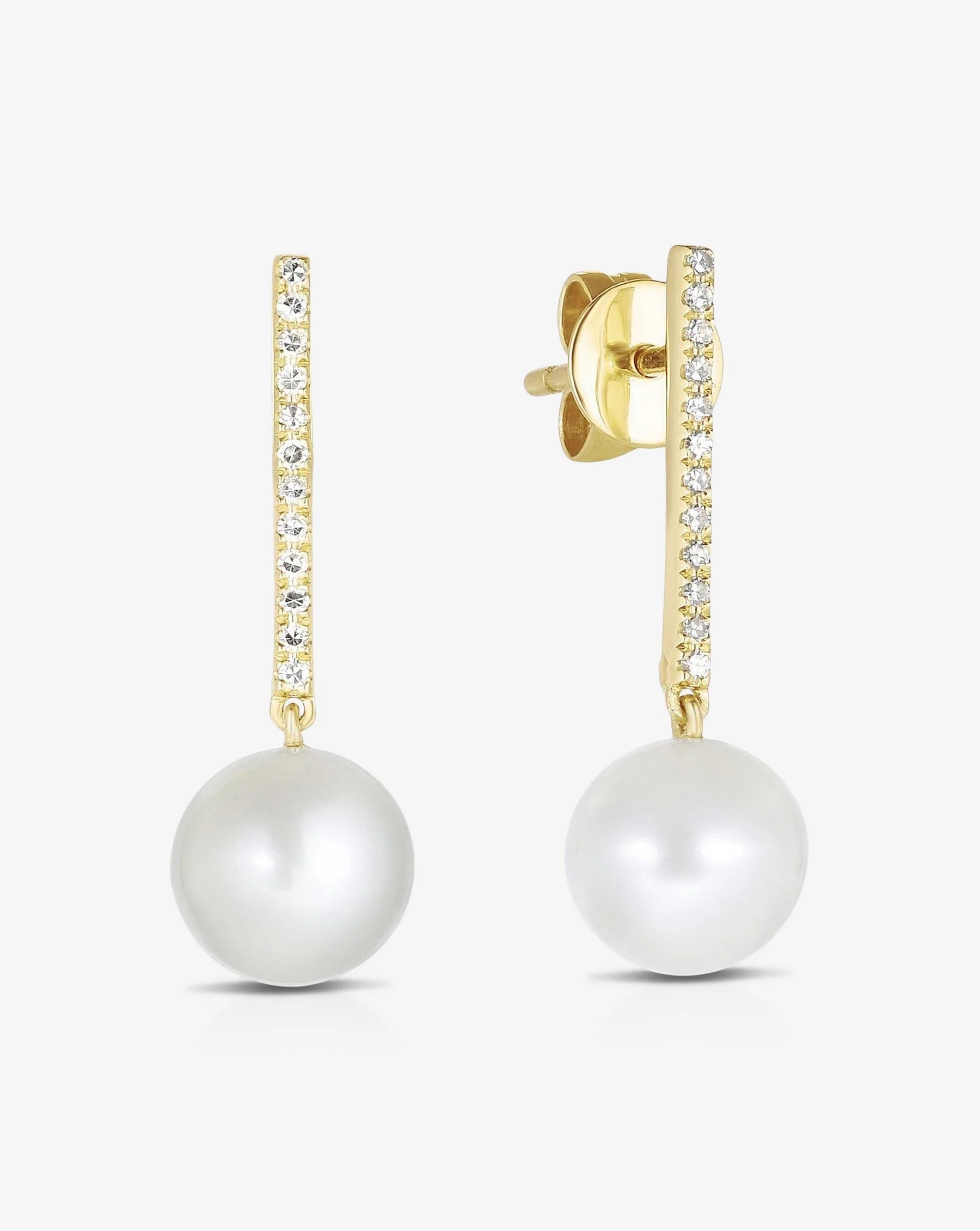 Diamond + Pearl Drop Earrings | Ring Concierge