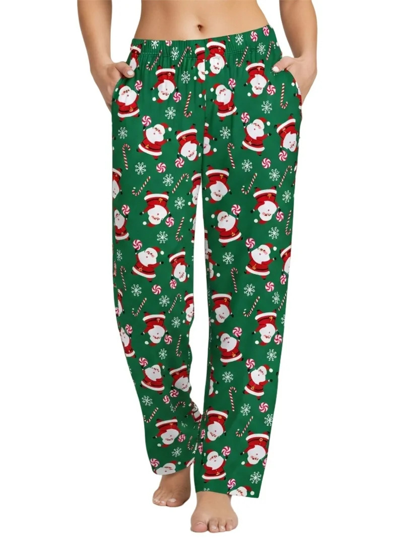 PatPat Women Pajamas Pants Christmas Santa Print Lounge Pants Holiday Comfy Pj Bottom with Pocket... | Walmart (US)