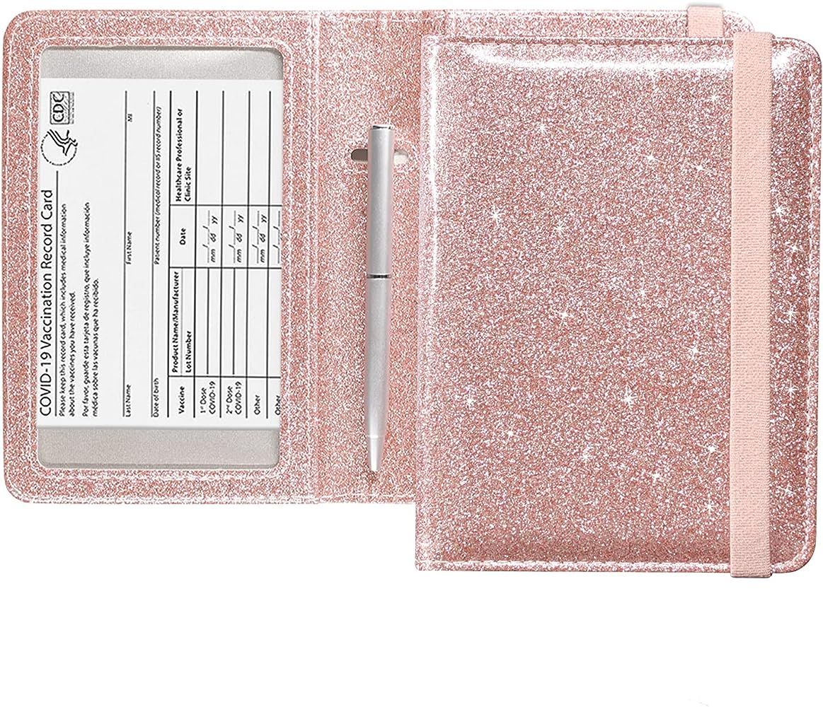 Amazon.com | ACdream Passport Holder for Vaccine Card with Elastic Band, Premium Leather RFID Blo... | Amazon (US)