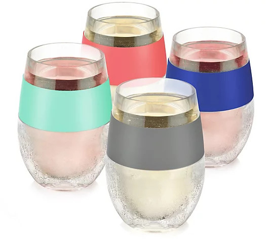HOST Set of (4) Wine FREEZE Cooling Cups - QVC.com | QVC