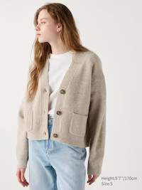 Souffle Yarn Short Cardigan | V-Neck | UNIQLO (US)