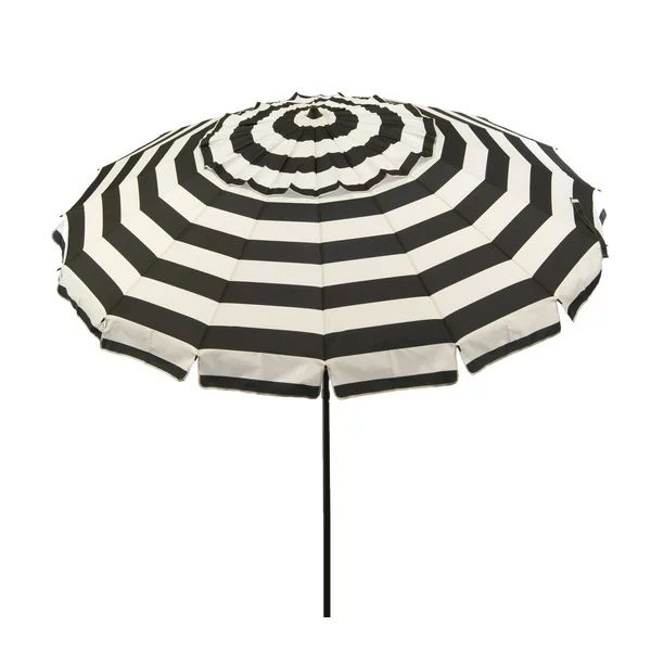 Deluxe 8 ft Black and White Stripe Patio & Beach Umbrella with Travel Bag | Walmart (US)