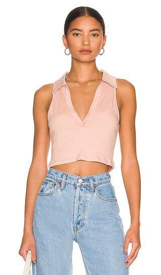 Sleeveless Cropped Polo in Dusty Desert | Revolve Clothing (Global)