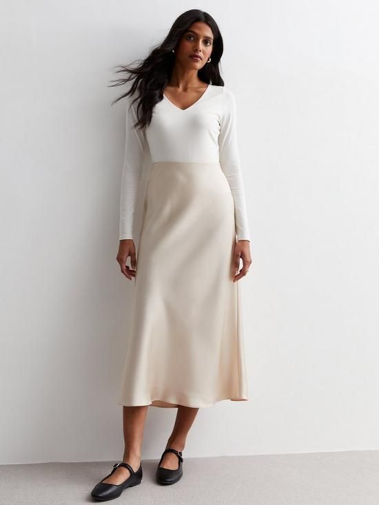 New Look Gold Satin Bias Cut Midaxi Skirt | Very (UK)