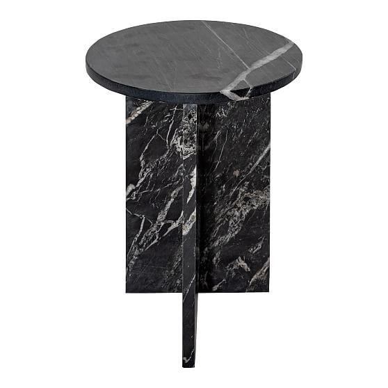 Angled Base Marble Side Table- Black | West Elm (US)