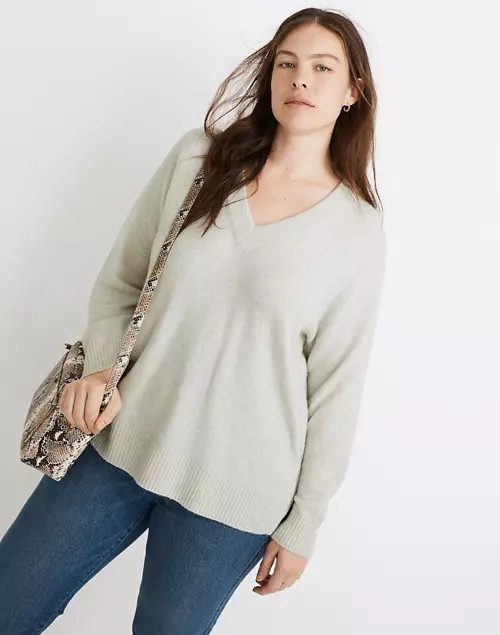Bartlett V-Neck Pullover Sweater in Coziest Yarn | Madewell
