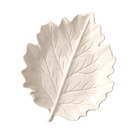 Better Homes & Gardens Sculpted Leaf-Shaped Platter in Cream | Walmart (US)