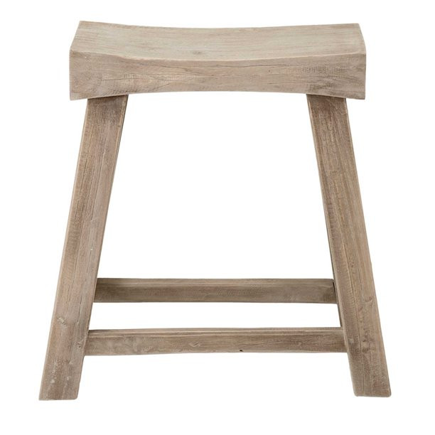 Daisy Vintage Style Solid Mindi Wood Accent Stool by East at Main, Natural Brown Rustic 22"x12"x2... | Walmart (US)