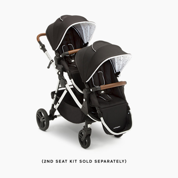 Mockingbird Single-to-Double Stroller in Black/Watercolor Canopy/Penny Leather | Babylist