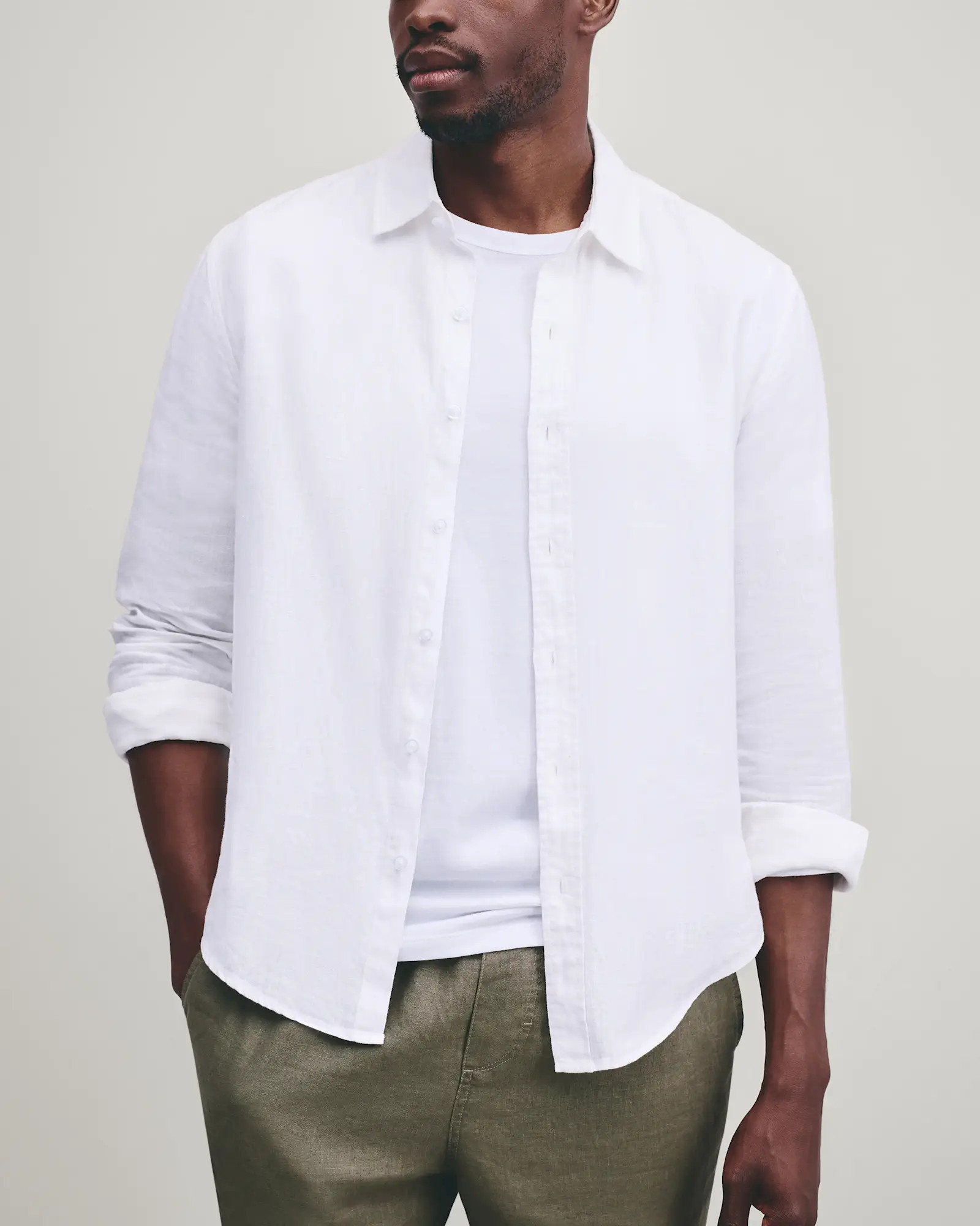 100% European Linen Long Sleeve Shirt in White | Quince